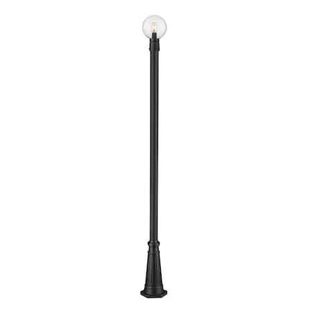 Z-Lite Laurent Outdoor Post Mounted Fixture, 1-Light, 10 In.W x 105.5 In.H, Black/Clear Seedy 599PHM-519P-BK